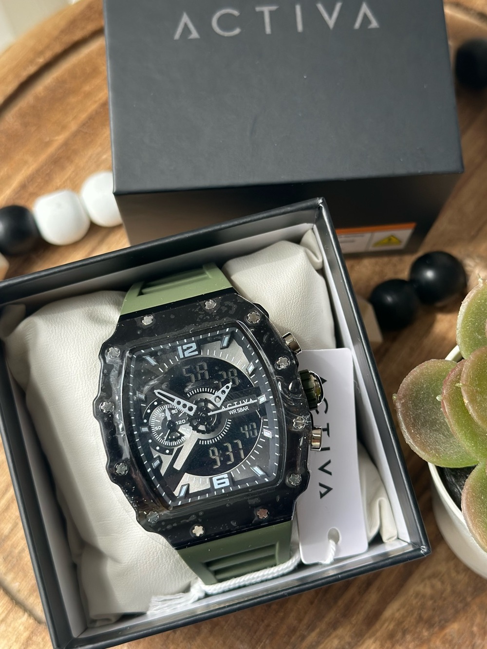 NWT Activa Multifunction Sport Watch in Army Green & Black